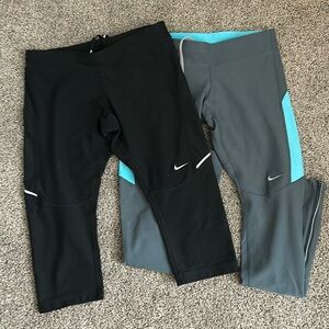 Two Pairs Nike DriFit Running Leggings